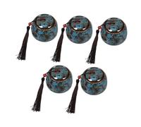 Toyvian 5Pcs Mini Ceramic Pet Ashes Urns for Small Dogs and Cats - Blue Glaze Memorial Keepsake Boxes for Cremated Remains - Compact Pet Funeral and Remembrance Containers