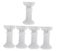 Toyvian 5pcs Mini House Pillar Model Resin Decorative Miniature Column for DIY Doll Furniture Home Accessories Classic Roman Design for Living Room Bedroom Decor