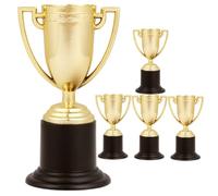 Toyvian 5Pcs Mini Small Trophy Lightweight Abs Award Props for Sports Meeting Classroom Rewards Basketball Football Table Tennis Models