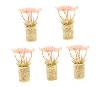 Toyvian 5pcs Miniature Bonsai Plant Vivid Design Artificial Potted Ornament for Dollhouse Home Decor for Tiny House Decoration and Crafting