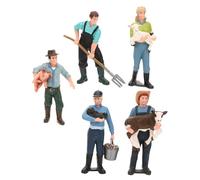 Toyvian 5pcs Miniature Farmer Model Educational Simulation Figures for Realistic Farm Role Play Resin Material Detailed Craftsmanship and Home Decor Ornaments