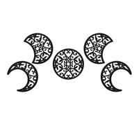 Toyvian 5pcs Moon Phase Wall Hanging Artistic Wooden Ornament Set with Black Synthetic Material Not Easy to Wear Eye-catching Decoration for Room