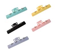 Toyvian 5pcs Music Book Clips Page Holders Embossed Scale Portable Music Note Clamps Multi-color Sheet Holders for and Instrument Accessories Random Style