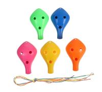 Toyvian 5pcs Ocarina Flutes Lightweight Abs Ocarina for Beginners Portable for Learning Mastering Music Skills Random Colors Included