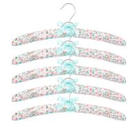 Toyvian 5pcs Padded Anti-slip Sweater Hangers with Cloth and Sponge Edging Suit and Coat Racks for Women Clothes Storage and Shop Display
