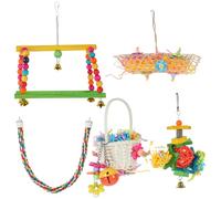 Toyvian 5Pcs Parrot Chewing Hanging Bird Cage Decor for Interactive Play Encourages Foraging Behavior Safe for All Parrots and Birds
