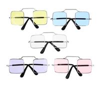 Toyvian 5pcs Pet Glasses Spoof Funny Cat Glasses Lightweight Metal Plastic Resin Assorted Color for Pet's Party and Personal Photo Random Color