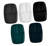Toyvian 5pcs Portion Control Plates Divided Food Serving Trays for Adults Reusable PP Dinner Snack Platters with Colors for Diet Meal Planning and Portion Management
