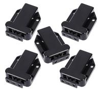 Toyvian 5pcs Push to Open Cabinet Door Latches Lock with Automatic Rebounding Function, Abs Material, Round Edges, Suitable for Drawer and Leisure or Bedroom Cabinets