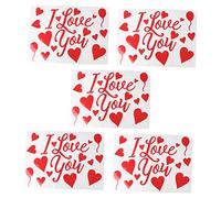 Toyvian 5pcs Red Balloon Stickers for Wedding Valentines Day Decorations Easy to Use Balloon Paster Accessory with Lasting Luster Suitable for Parties Birthdays and Family Fun