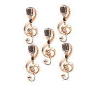 Toyvian 5pcs Retro Music Note Brooch Pin Metal Enamel Microphone Badge for Women Men Lightweight Musical Jewelry for Concerts Parties Office Vintage Style Accessories for Music Lovers