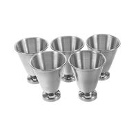 Toyvian 5pcs Stainless Steel Communion Cups Reusable Shot Glasses for Religious Services Baptism Church Supplies Suitable for Congregations and Home Outdoor Use
