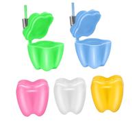 Toyvian 5pcs Teeth Storage Box Milk Tooth Saver Keepsake Container for Boy Girl Necklace Shower Random Color