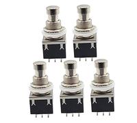 Toyvian 5pcs True Bypass Metal Foot Switch for Electric Guitar Effects Pedals Black Switches Durable Replacement for and Status Indicators