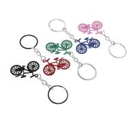 Toyvian 5Pcs Vintage Bicycle Keychain Set - Colorful Small Metal Bike Pendants with Key Rings - Bicycle Shape Bag Charms for Travel, Parties, and Backpack Accessories