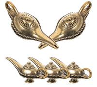 Toyvian 5pcs Vintage Lamp Shape Copper Charms for Keychain Pendant DIY Crafts with Portable Design and Beautiful Details, for Keychain Ornament and Copper Charm Making