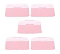 Toyvian 5pcs Wipes Dispenser with Lid Dustproof Refillable Wipe Container for Diaper Bag Portable Travel Tissue Storage Box in Soft Pink Organizer for Home Office Car