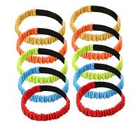 Toyvian 5sets Colorful Elastic Race Bands Legged Race Highly Elastic Wear Resistant Interaction Props for Outdoor Games Parent Fun and Sports Events 10pcs*5