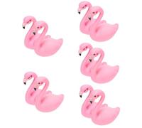 Toyvian 5sets Flamingo Statues Adorable Bird Couple Figurines for Cake Topper and Car Decoration for Parties and Special Occasions 2pcs*5
