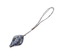 Toyvian 6-hole Beginner Ocarina Wind Instrument, Ceramic Leaf Design with Kiln-fired Color, Easy Practice Music and Beginners