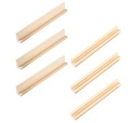Toyvian 6 Pack Domino Holders Reusable Wooden Domino Trays Diy Racks for Alphabet Games Tile Display and Early Childhood Learning 6.69 X 0.91 X 0.71 in