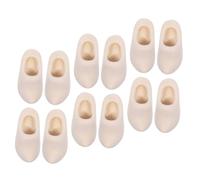 Toyvian 6 Pairs Miniature Dutch Wooden Shoes Unfinished Blank Doll Shoes for DIY Crafts Dollhouse Decorations Micro Landscape Supplies