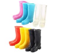 Toyvian 6 Pairs Scale Dollhouse Decor Smooth Surface Small Rain Shoe Decorations for Mini House Adornments