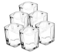 Toyvian 6 Pcs Heart-Shaped Shot Glasses 45ml Glass Cups with Thickened Square Base for Stable Use, for Gatherings with Friends and Christmas Party Drinkware