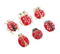 Toyvian 6 Pcs Ladybug Brooch Pin Set Cute Cartoon Alloy Animal Sweaters Brooch Lightweight Fashionable Lapel Pins Enhances Shirt Style for Clothing Accessories