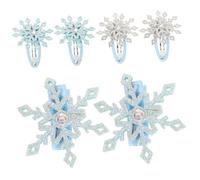 Toyvian 6 pcs Snowflake Hair Clips for Little Lightweight Decorative Hair Accessories with Rhinestone Bright Colors Suitable for Parties Birthdays Ceremonies and Everyday Wear