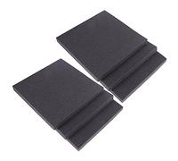 Toyvian 6 Pcs Soundproof Padding Acoustic Foam Panels Flame-resistant High Density Wedge Wall Tiles Noise Reduction for Home School Office 30x30x3cm Black