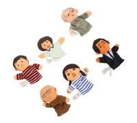 Toyvian 6-Piece Family Finger Puppets Set for Boys and Girls Interactive Finger Cover Toys Cute Plush Figures for Storytelling and Playtime Random Style