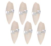 Toyvian 6 Set Cuttlebone Chew with Metal Holder for Parrots Parakeets Budgies and Small Pets Natural Calcium Molar Grinding Supplement for Birds Hamsters Guinea Pigs