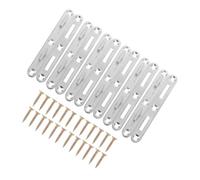 Toyvian 6 Sets Heavy-Duty Bed Rail Brackets with Screws Thickened Flat Bed Frame Hardware for Secure Rail Connection Wood Frame Fasteners with Wear-Resistant Solid Construction
