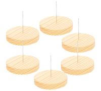 Toyvian 6 Sets Metal Needle Doll Stand Felting Doll Display Holder Wooden Base Elegant Sophisticated Reliable Longevity for DIY Enthusiasts Interior Decor Support