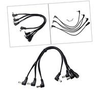 Toyvian 6 Way Cable Cord Guitar Effect Pedal Power Supply Splitter Od04 with Anti-hum Daisy Chain Feature Copper and Plastic 1-in 6-out Design for Electric Guitar Accessories Black