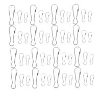 Toyvian 60pcs Stainless Steel Flag Swivel Snap Hooks 20mm with Eagle Mouth Buckle Design and Nonslip Groove for Secure Hold, Weather Resistance, Prevent Tears, for Community Flag Displays