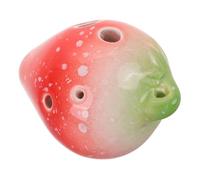 Toyvian 6hole Strawberry Ocarina for Boy Girl Musical Instrument Creative Beginner Wind Instrument Sized for Hands Bright Color for Practice and Music Appreciation