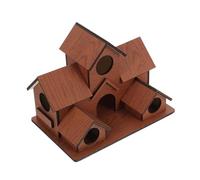 Toyvian 6Hole Unique Wooden Birdhouse for Outdoor Use Compartment Design Durable Garden Decor to Attract Various Birds for Backyard Patio Activities