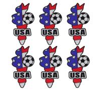 Toyvian 6pcs 2026 Soccer Commemorative Pins Set with Usa Flag Alloy Brooches, Lightweight and Won’t Damage Fabrics, Distinctive Sports Design Lapel Pins for Hat Or Scarves, for Soccer Fans