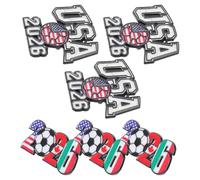 Toyvian 6pcs 2026 Soccer Game Event Lapel Pins Alloy Stylish Sports Event Charm Versatile Accessory Distinctive Souvenir for Decor and Game Day Souvenir