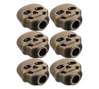 Toyvian 6pcs Acoustic Guitar Tuning Machines Skull Shaped Metal Pegs with Anti-loosening Design Stable Sound Coffee Colour Replacement for Folk Guitar