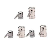 Toyvian 6pcs Banjo Guitar Strap Locks Metal Strap Lock Button Large Small Silver Tone