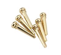 Toyvian 6pcs Beautiful Brass Guitar Bridge Pins Set Acoustic Guitar Pegs Pin Set End Fixed String Cone