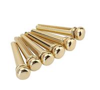 Toyvian 6pcs Beautiful Brass Guitar End Pin Set Guitar Bridge Pin Acoustic Tuning Pegs