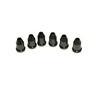 Toyvian 6pcs Black Bullet Shape Guitar String Mounting Buckle Through Body Ferrules Durable Guitar Accessories for Installation and Repair Compatible with Various Models