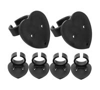Toyvian 6pcs Black Heart-shaped Microphone Holder Clips Wall-mounted Abs Material Multi-functional Design for Microphone and Nameplate Use on Occasions
