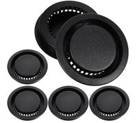 Toyvian 6pcs Black Plastic Cabinet Air Vent Covers with Oxidation Resistant Mesh for Drawer and Cabinet Ventilation, Professional and Practical Design with Beautiful Appearance