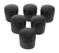 Toyvian 6pcs Black Rubber Foot Caps for 25mm Mic Stand Tubes, Microphone Holder Accessories, Non-marring Protective Covers for Musical Instrument Stands