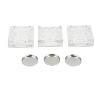 Toyvian 6Pcs Blusher Sub Package Tray Portable Sub Container 1.65X1.65X0.59In Plastic with Lid Convenient to Carry Travel Sample Cosmetic Cases